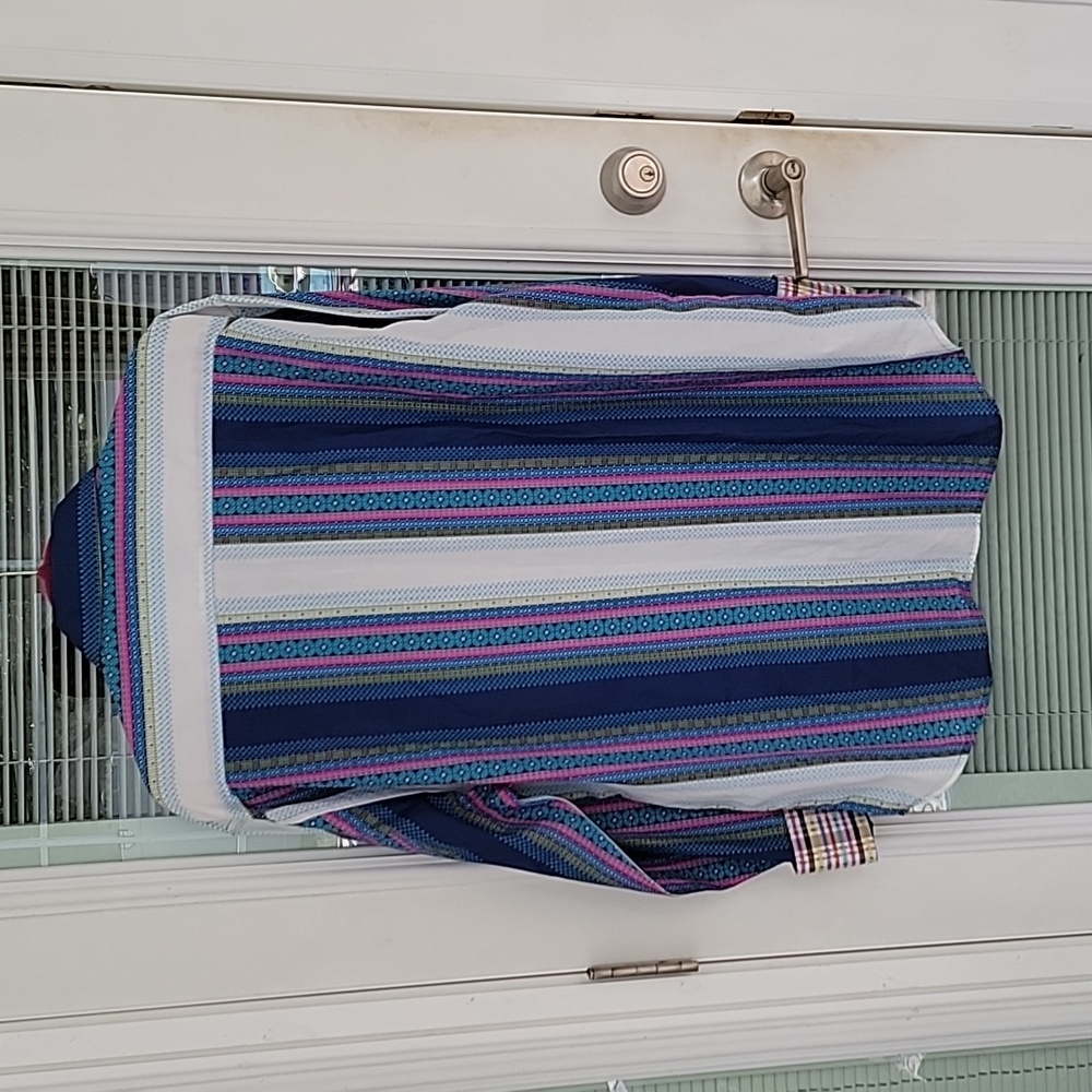 Robert Graham Striped Multicolor Flip Cuffs Long Sleeve Button-down Sz XL - Picture 7 of 11